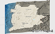 Shaded Relief Panoramic Map of ANTOFAGASTA, darken