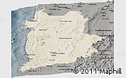 Shaded Relief Panoramic Map of ANTOFAGASTA, darken, semi-desaturated