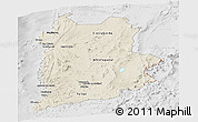 Shaded Relief Panoramic Map of ANTOFAGASTA, lighten, desaturated
