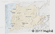 Shaded Relief Panoramic Map of ANTOFAGASTA, lighten, semi-desaturated