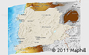 Shaded Relief Panoramic Map of ANTOFAGASTA, physical outside