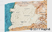 Shaded Relief Panoramic Map of ANTOFAGASTA, satellite outside