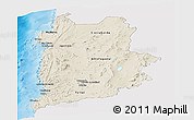 Shaded Relief Panoramic Map of ANTOFAGASTA, single color outside