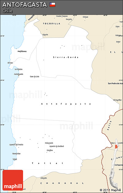 Classic Style Simple Map of ANTOFAGASTA