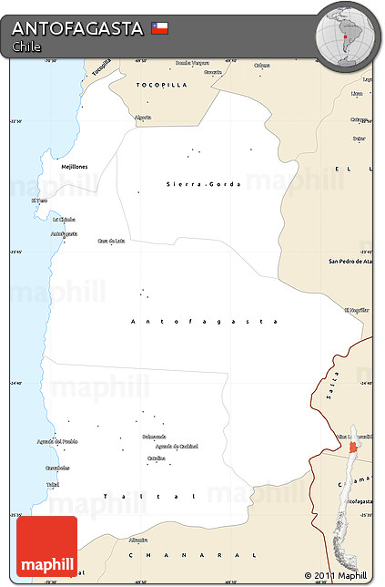 Classic Style Simple Map of ANTOFAGASTA