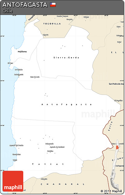 Classic Style Simple Map of ANTOFAGASTA