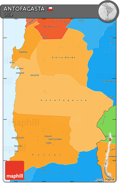 Political Shades Simple Map of ANTOFAGASTA