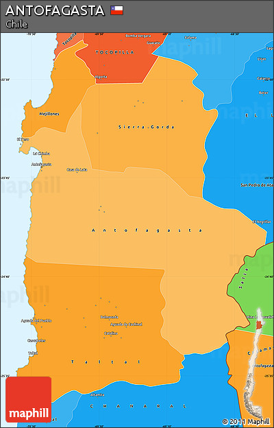 Political Shades Simple Map of ANTOFAGASTA
