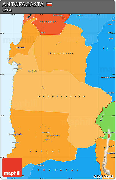 Political Shades Simple Map of ANTOFAGASTA