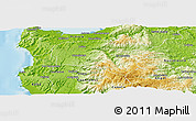 Physical Panoramic Map of Curanilahue