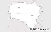 Silver Style Simple Map of Curanilahue, cropped outside