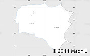 Silver Style Simple Map of Curanilahue, single color outside