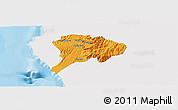 Political Panoramic Map of Los Alamos, single color outside