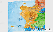 Political Shades Panoramic Map of ARAUCO