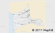 Classic Style 3D Map of ARICA, single color outside