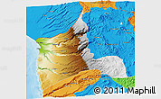 Physical 3D Map of ARICA, political outside