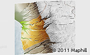 Physical 3D Map of ARICA, semi-desaturated