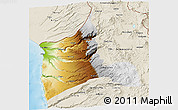 Physical 3D Map of ARICA, shaded relief outside