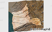 Satellite 3D Map of ARICA, darken
