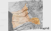 Satellite 3D Map of ARICA, desaturated