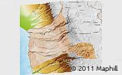 Satellite 3D Map of ARICA, physical outside