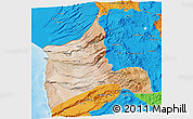 Satellite 3D Map of ARICA, political outside