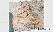 Satellite 3D Map of ARICA, semi-desaturated