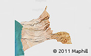 Satellite 3D Map of ARICA, single color outside