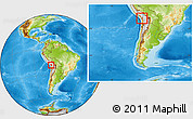 Physical Location Map of Arica, within the entire country