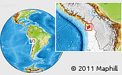 Physical Location Map of Arica, highlighted country