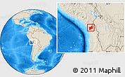 Shaded Relief Location Map of Arica