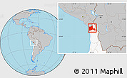 Gray Location Map of ARICA, highlighted country