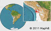 Satellite Location Map of ARICA, highlighted country
