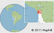 Savanna Style Location Map of ARICA, highlighted country