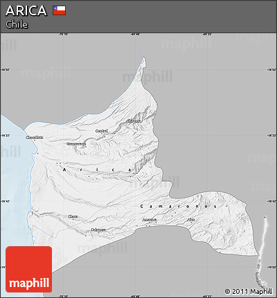 Gray Map of ARICA, single color outside