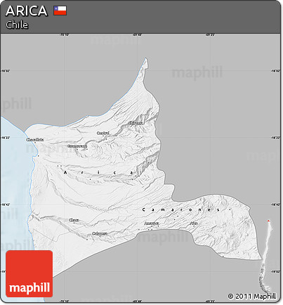 Gray Map of ARICA, single color outside