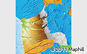 Physical Map of ARICA, political outside