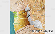 Physical Map of ARICA, satellite outside