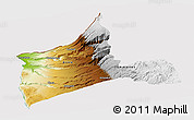 Physical Panoramic Map of ARICA, cropped outside