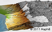 Physical Panoramic Map of ARICA, darken