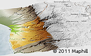 Physical Panoramic Map of ARICA, semi-desaturated