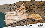 Satellite Panoramic Map of ARICA, darken