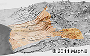 Satellite Panoramic Map of ARICA, desaturated