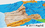 Satellite Panoramic Map of ARICA, political outside