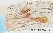 Satellite Panoramic Map of ARICA, shaded relief outside