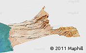 Satellite Panoramic Map of ARICA, single color outside