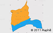 Political Simple Map of ARICA, cropped outside