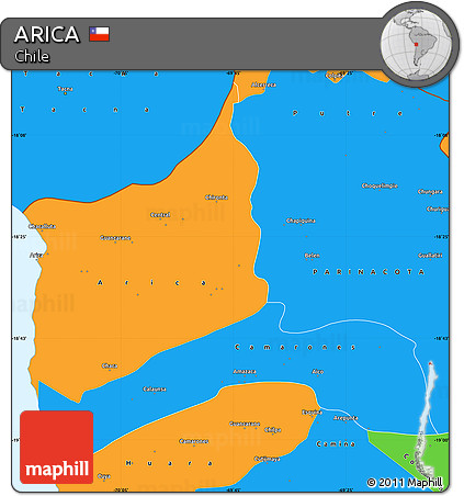 Political Simple Map of ARICA