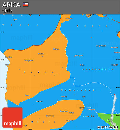 Political Simple Map of ARICA