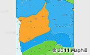 Political Simple Map of ARICA, political shades outside